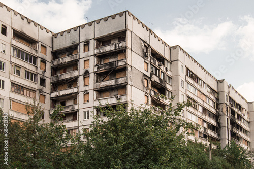 Destroyed houses at Pivnichna Saltivka in Kharkiv. The photos were taken in August 2023.