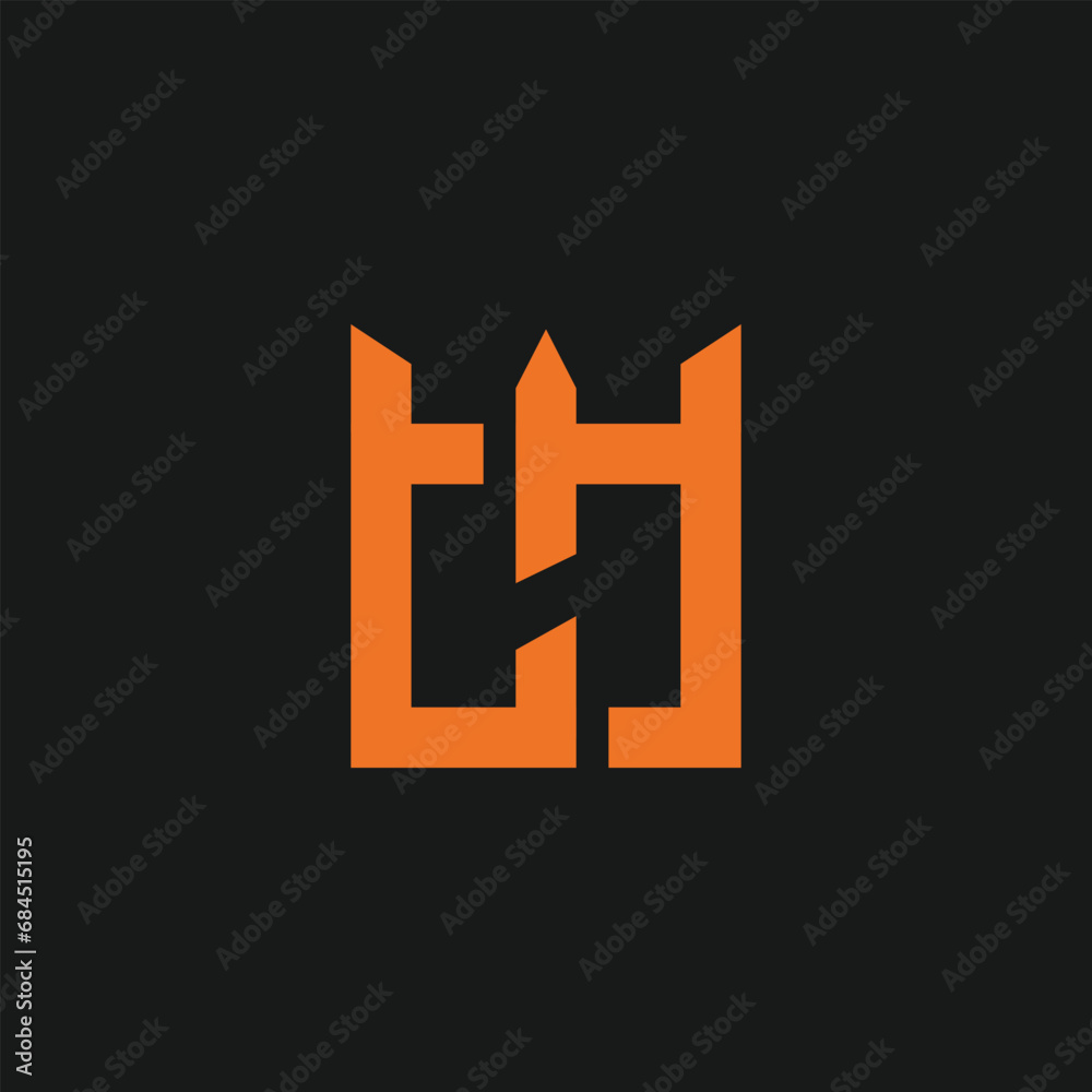 Obraz premium abstract letter H castle fort concept icon template