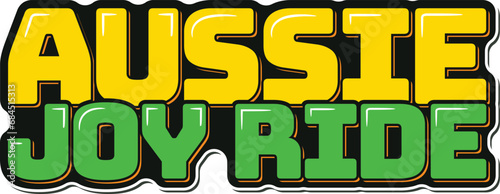 A dynamic lettering vector design capturing the exuberance and joy of Australia