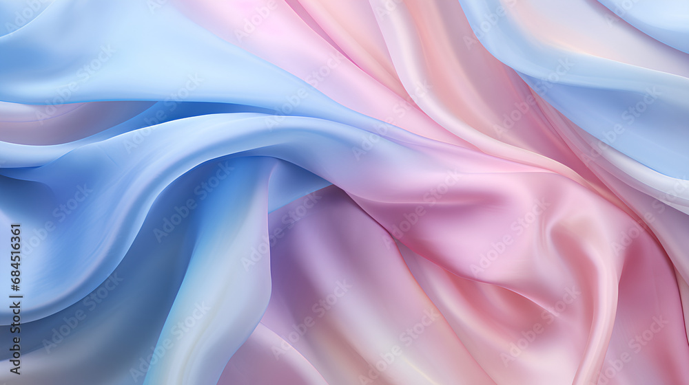 Beautiful silk flowing swirl of pastel gentle calming vibrant colourful light cloth background, PNG, 300 DPI