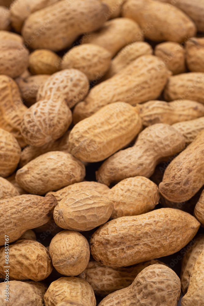 Roasted peanuts in shell. Food background of peanuts Roasted peanuts in shell. Food background of peanuts