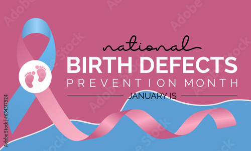 National Birth Defects Prevention Month vector template. Raising Awareness and Supporting Healthy Pregnancies with Birth Defect Prevention Graphics. background, banner, card, poster design. photo