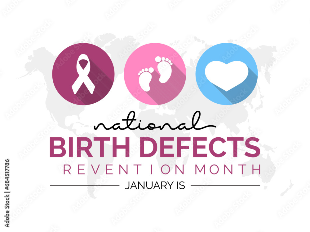 National Birth Defects Prevention Month vector template. Raising Awareness and Supporting Healthy Pregnancies with Birth Defect Prevention Graphics. background, banner, card, poster design.