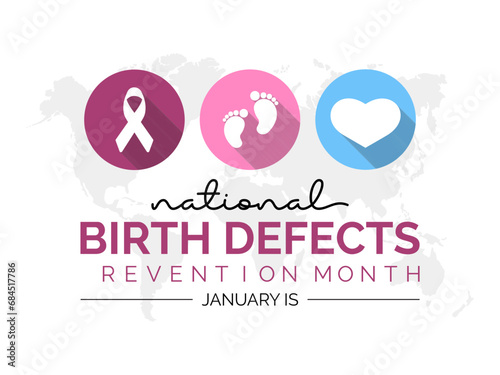National Birth Defects Prevention Month vector template. Raising Awareness and Supporting Healthy Pregnancies with Birth Defect Prevention Graphics. background, banner, card, poster design.