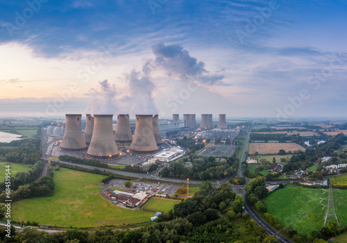 UK, England, Drax, Aerial view of Drax Power Station photo