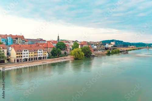 Slovenia, Stajerska, Maribor, Edge of city on river Drava photo