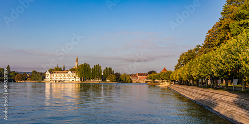 Germany, Baden-Wurttemberg, Konstanz, Bodensee withSteigenberger Inselhotel in background photo