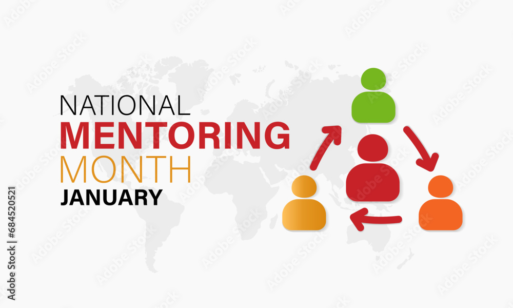 National Mentoring Month vector template. Empowering Futures and