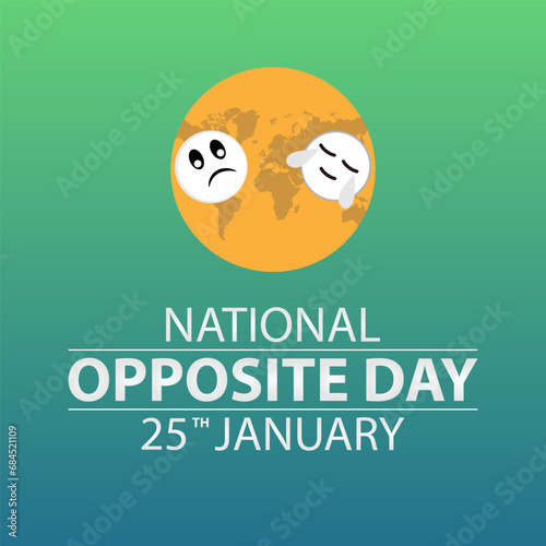 National Opposite Day vector template. Creative Illustration with Playful Reversals and Humorous Contrasts. background, banner, card, poster design.