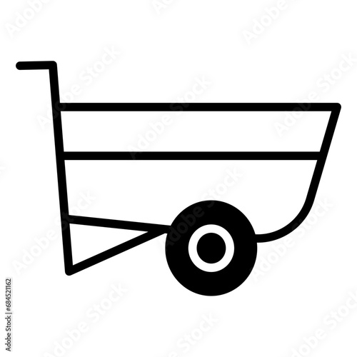 Wheelbarrow solid glyph icon