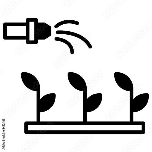 Watering Plants solid glyph icon