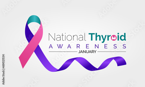 National Thyroid Awareness Month vector template. Promoting Thyroid Health and Wellness with Thyroid Gland and Medical Support Graphics. background, banner, card, poster design.