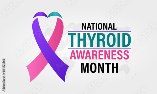 National Thyroid Awareness Month vector template. Promoting Thyroid Health and Wellness with Thyroid Gland and Medical Support Graphics. background, banner, card, poster design.