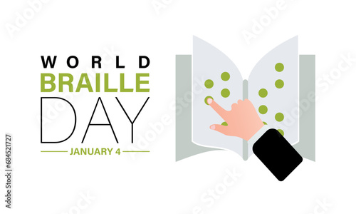 World Braille Day vector template. Celebrating Braille Literacy and Inclusion with Tactile Reading and Accessibility . background, banner, card, poster design.