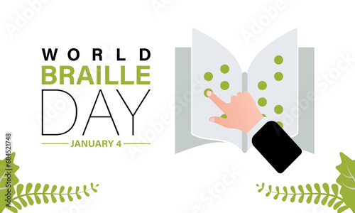 World Braille Day vector template. Celebrating Braille Literacy and Inclusion with Tactile Reading and Accessibility . background, banner, card, poster design.