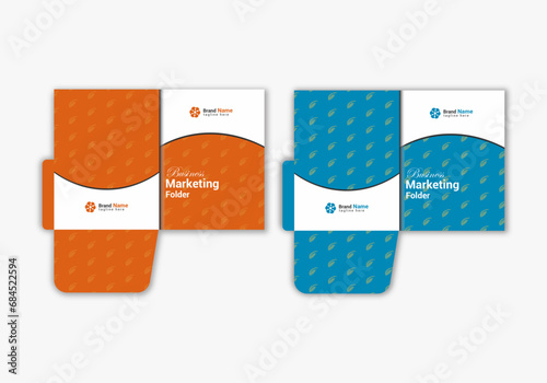 Vector corporate presentation folder or business folder files design template