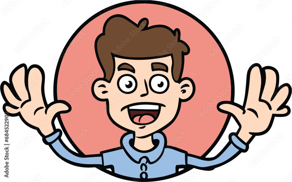 cartoon character of man with smile