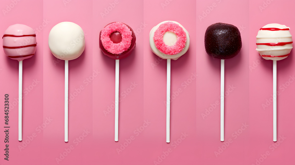 lollipops on a pink background lollipops on a pink background