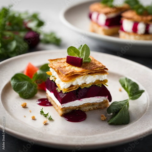Beet and Goat Cheese Napoleon - A Vibrant Tower of Flavor