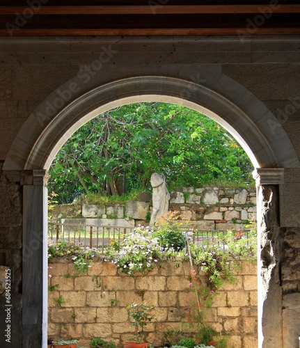 Obraz na plátne A view of the entrance to the Monastery of St