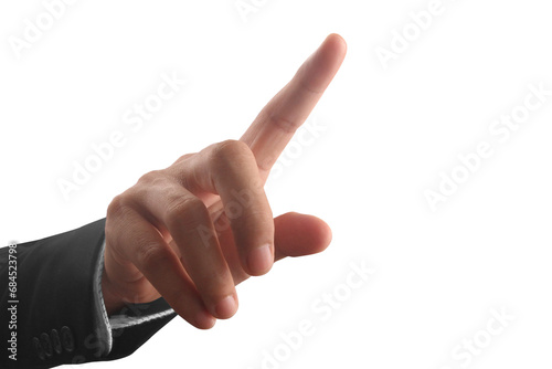 hand pressing  touchscreen button