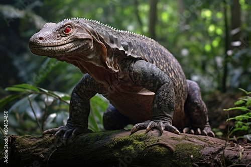 Giant Indonesian varanus  Varanus komodoensis  in the wild