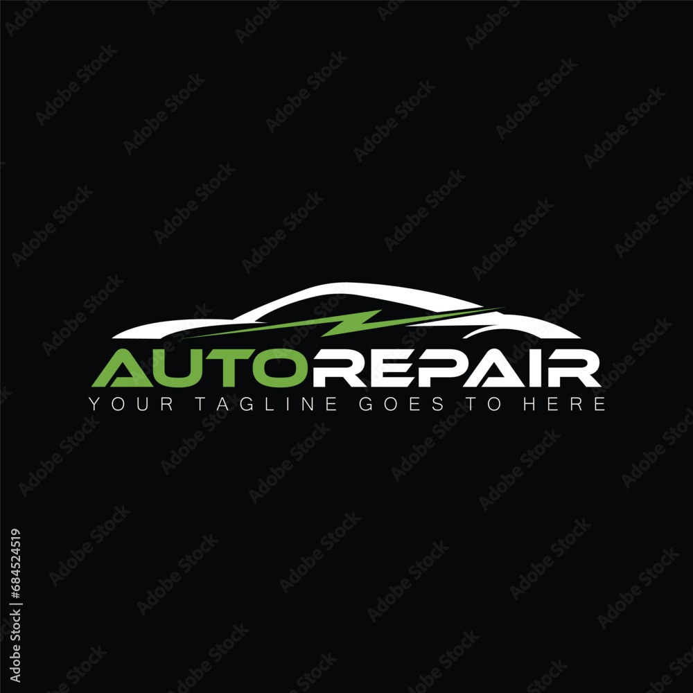 Thunder auto repair car logo, Perfect logo for business related to automotive industry	