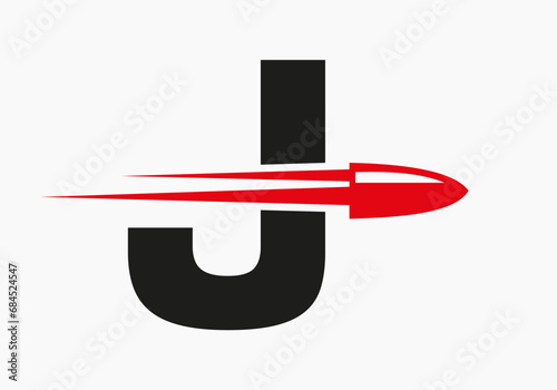 Bullet Logo On Letter J With Moving Bullet Symbol