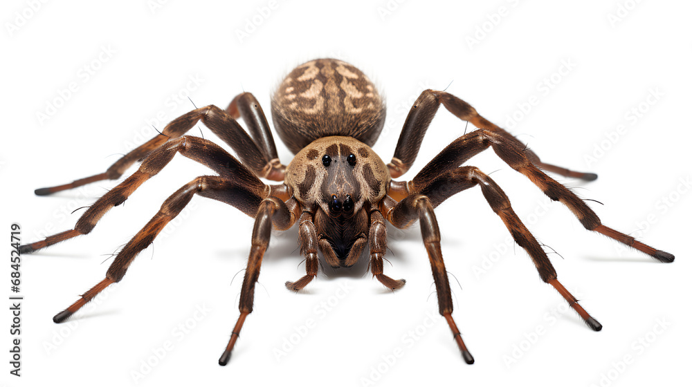 A brown and black spider isolated on a transparent background, Generative AI A brown and black spider isolated on a transparent background, Generative AI