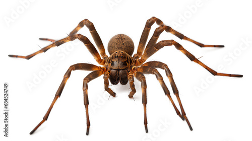 A brown and black spider isolated on a transparent background, Generative AI © MONWARA