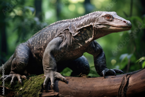 Giant Indonesian varanus  Varanus komodoensis  in the wild