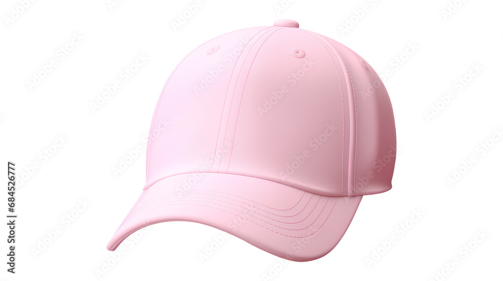 Fototapeta premium A cute pink baseball cap on a transparent background, Generative AI