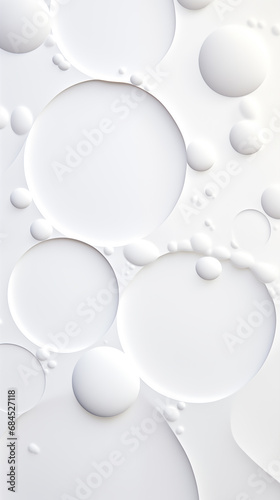 White transparent glossy bubbles close-up. Oil drops on water surface abstract back