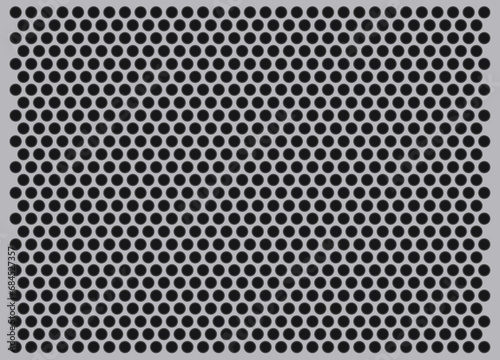 Wallpaper Mural metal grid background The gray-black surface has black holes. Torontodigital.ca