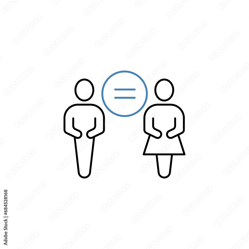 Equality concept line icon. Simple element illustration. Equality concept outline symbol design. Equality concept line icon. Simple element illustration. Equality concept outline symbol design.