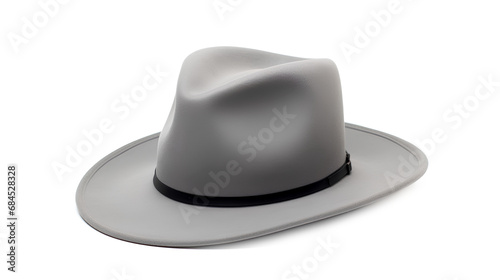 A stylish gray hat isolated on a transparent background, Generative AI