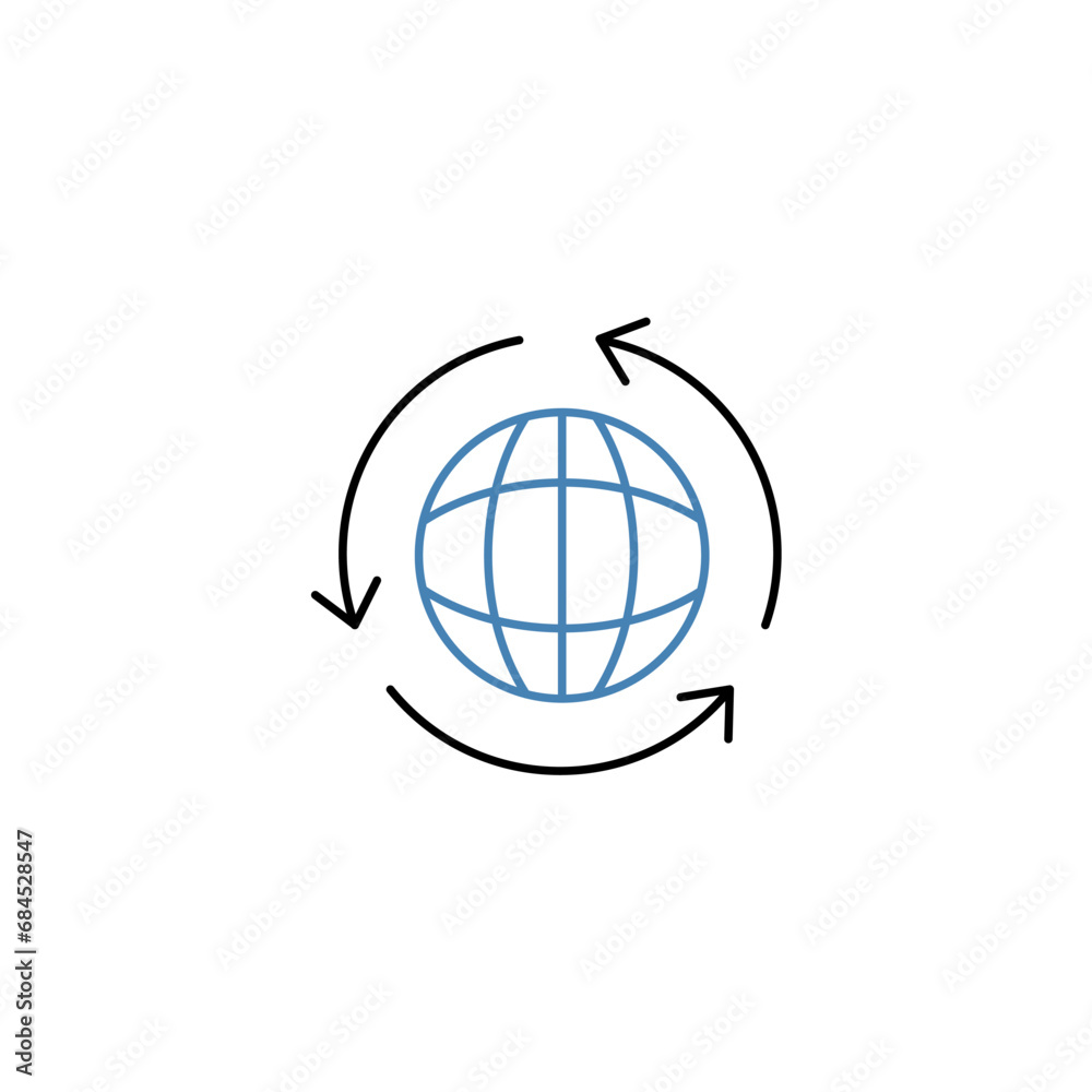 global concept line icon. Simple element illustration. global concept outline symbol design.