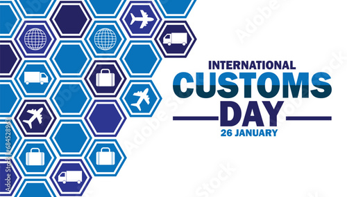 International Customs Day Vector illustration. January 26. Holiday concept. Template for background, banner, card, poster with text inscription. photo