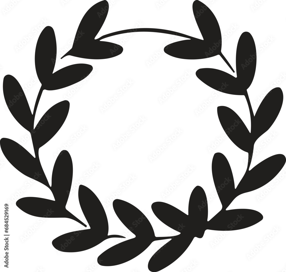 Hand drawn floral wreath logo for decoration