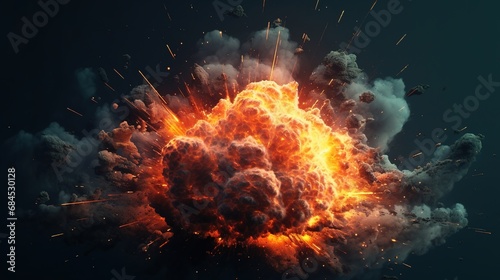 high realistic 3d explosion and blast background