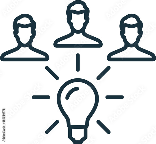 Social innovation outline icon. Monochrome simple sign from charity and non-profit collection. Social innovation icon for logo, templates, web design and infographics.