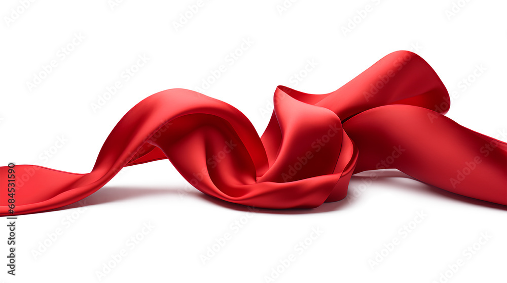 Flying red silk textile fabric flag background isolated on a transparent background, Generative AI Flying red silk textile fabric flag background isolated on a transparent background, Generative AI