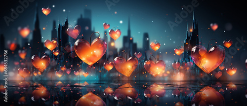 Stimmungsvolles Ambiente: Herzlichter in romantischer Beleuchtung