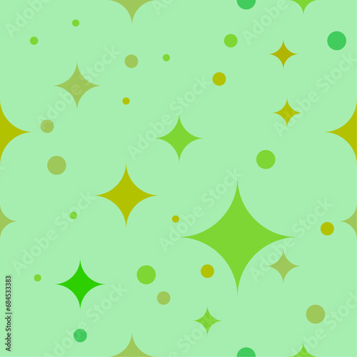 Seamless abstract pattern with stars and planets vector illustration. Blue color background