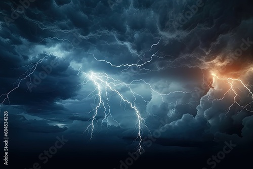 Electrifying nature symphony. Jaw dropping display of power in thunderstorm illuminated by bright lightning bolts and dramatic sky perfect for capturing dynamic energy and beauty of stormy weather