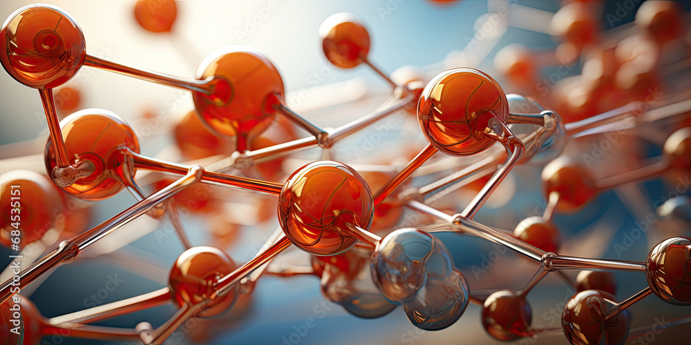 Single amino acid molecule with spherical atoms and connection bonds