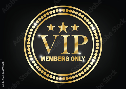 Premium VIP member Only design, gold luxury vip business card design template. Vector illustration