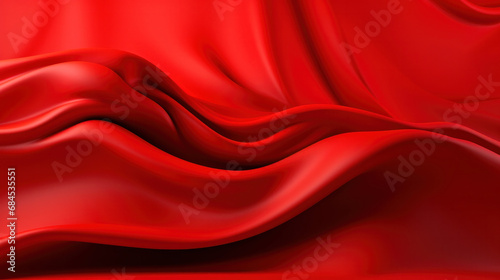 Luxurious red satin fabric flowing with elegant waves, perfect for high-end design backgrounds