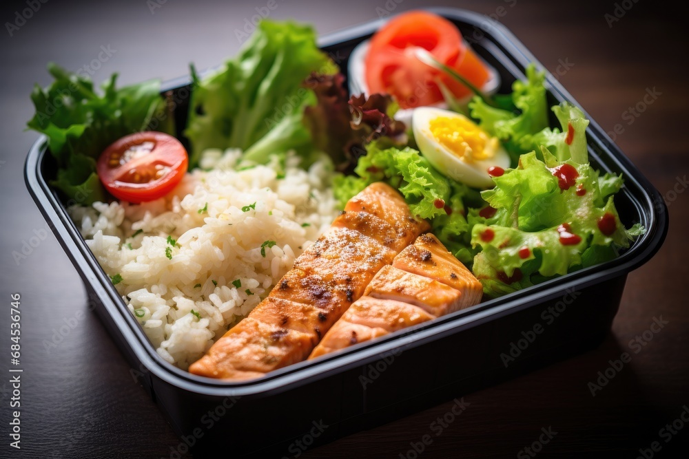 Healthy lunch: grilled fish, fresh vegetable salad and nutritious side dishes - a delicious and balanced lunch. Healthy lunch: grilled fish, fresh vegetable salad and nutritious side dishes - a delicious and balanced lunch.