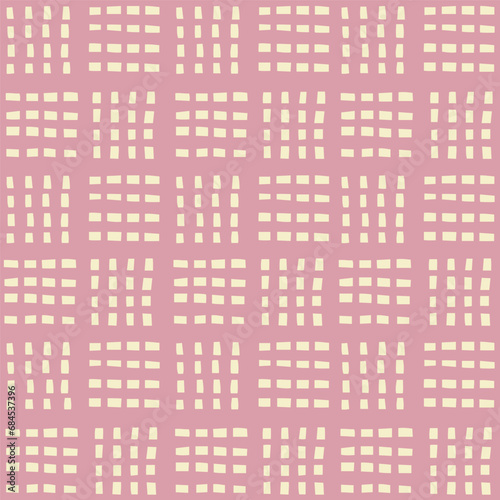 Simple and elegant hand drawn seamless pattern. Vector texture with small lines organised in squares. Minimalistic background